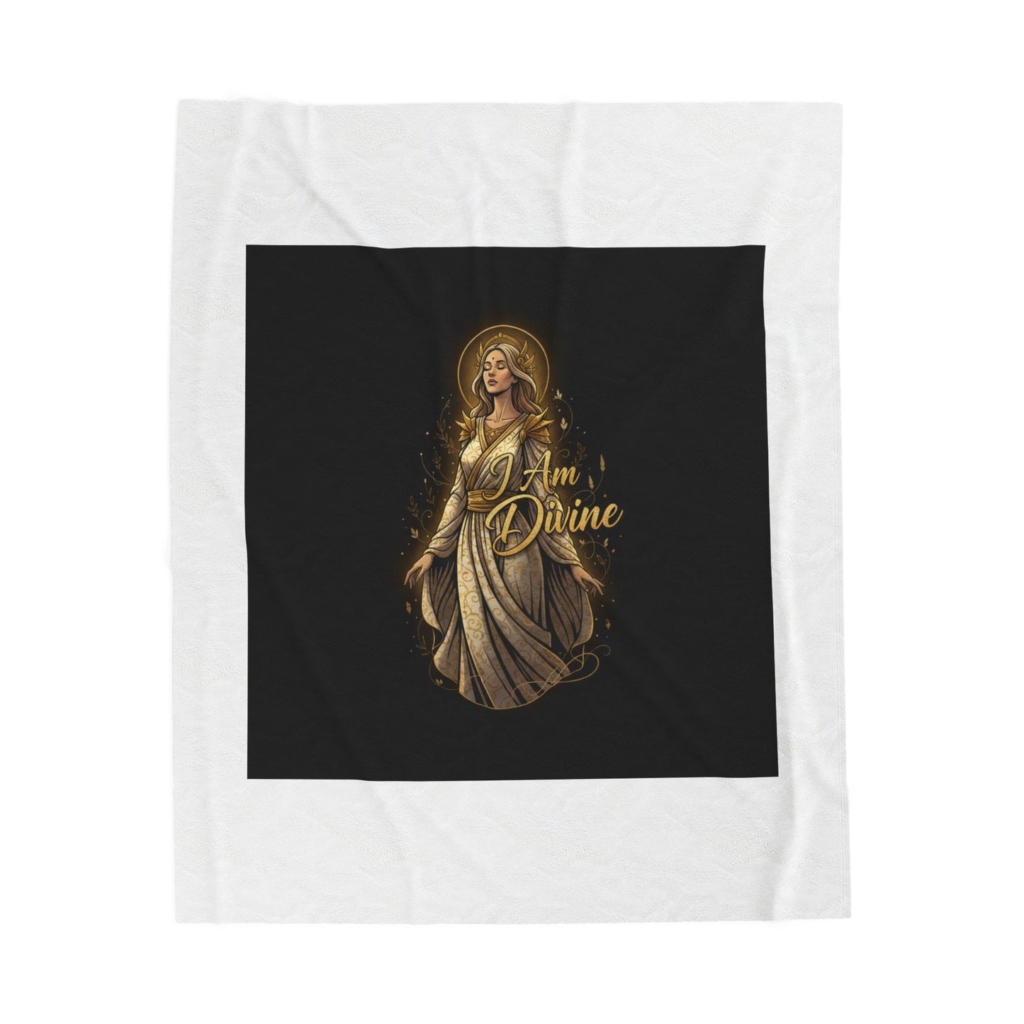 I Am Divine Velveteen Plush Blanket | Goddess Complex, Manifestation Decor