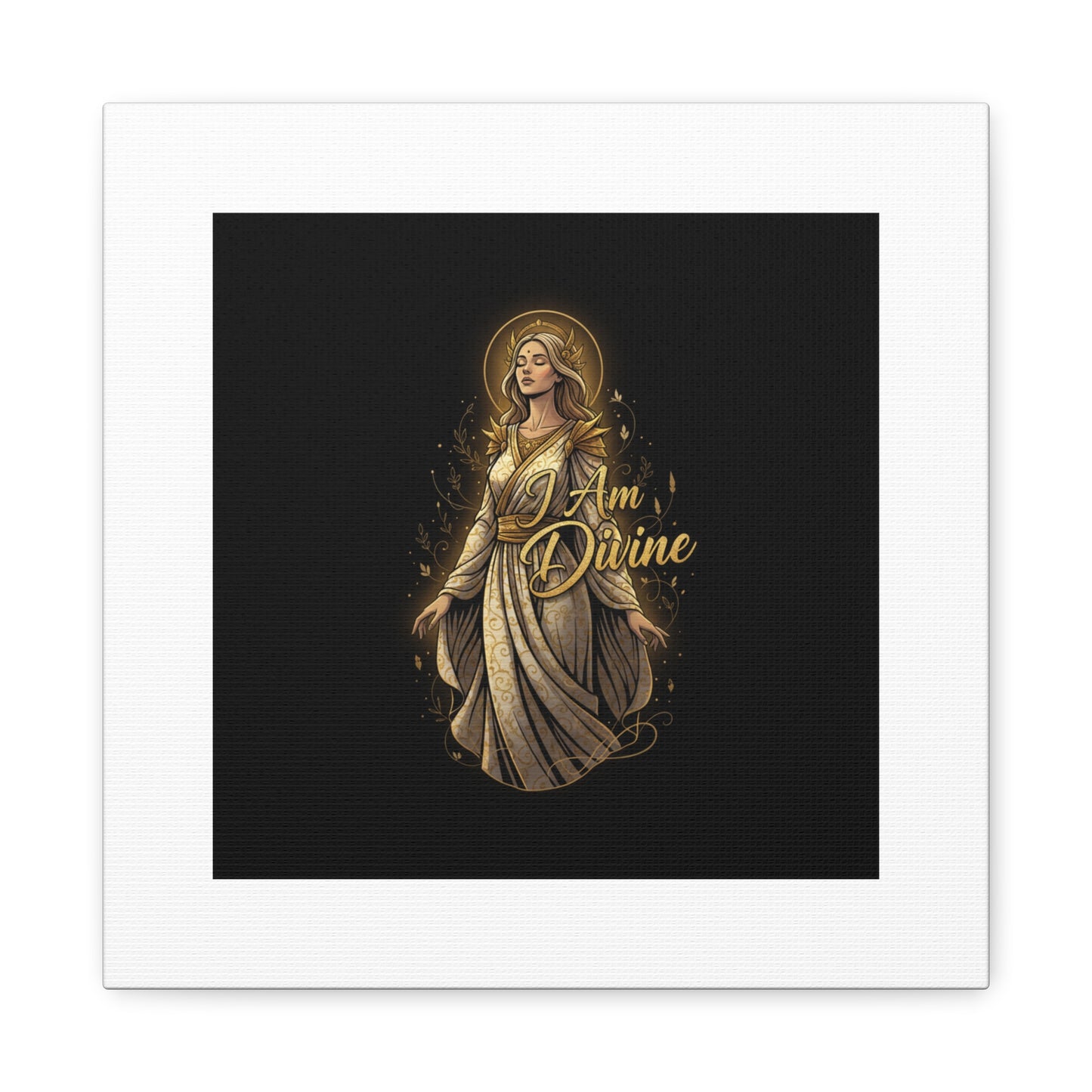I Am Divine Canvas, Goddess Art Print | Manifest Goddess, Mythic Wall Art