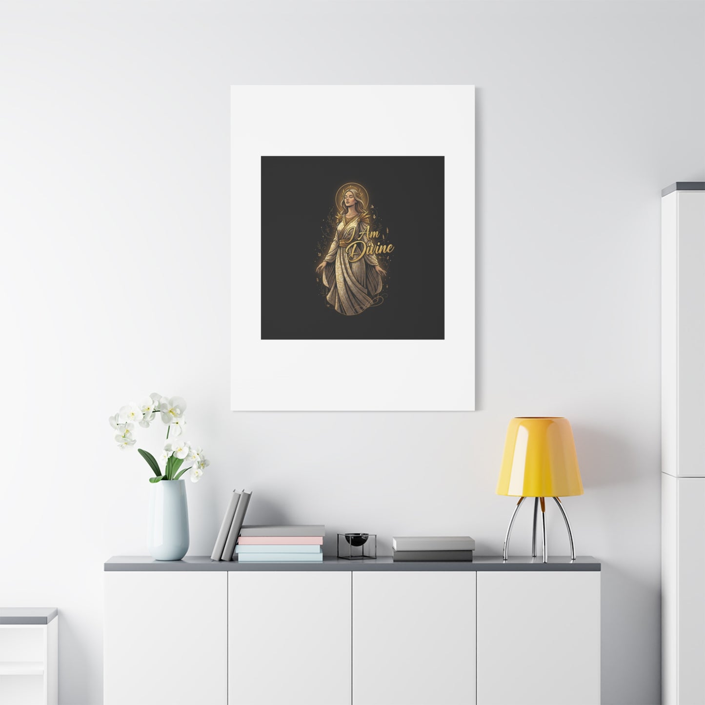 I Am Divine Canvas, Goddess Art Print | Manifest Goddess, Mythic Wall Art