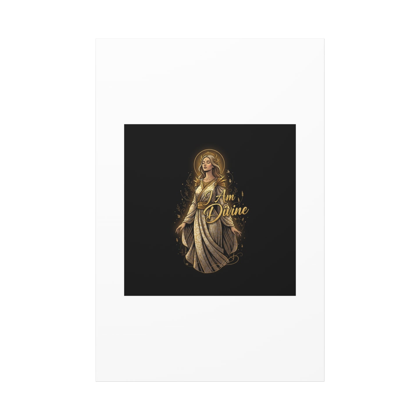 I Am Divine Canvas, Goddess Art Print | Manifest Goddess, Mythic Wall Art