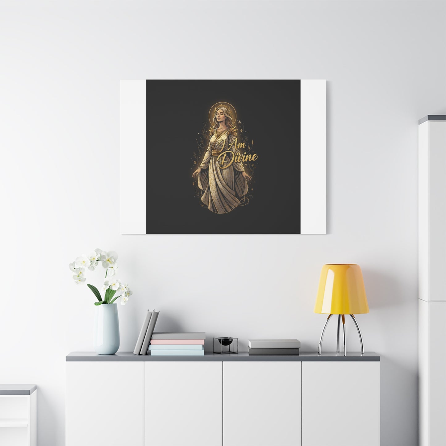 I Am Divine Canvas, Goddess Art Print | Manifest Goddess, Mythic Wall Art