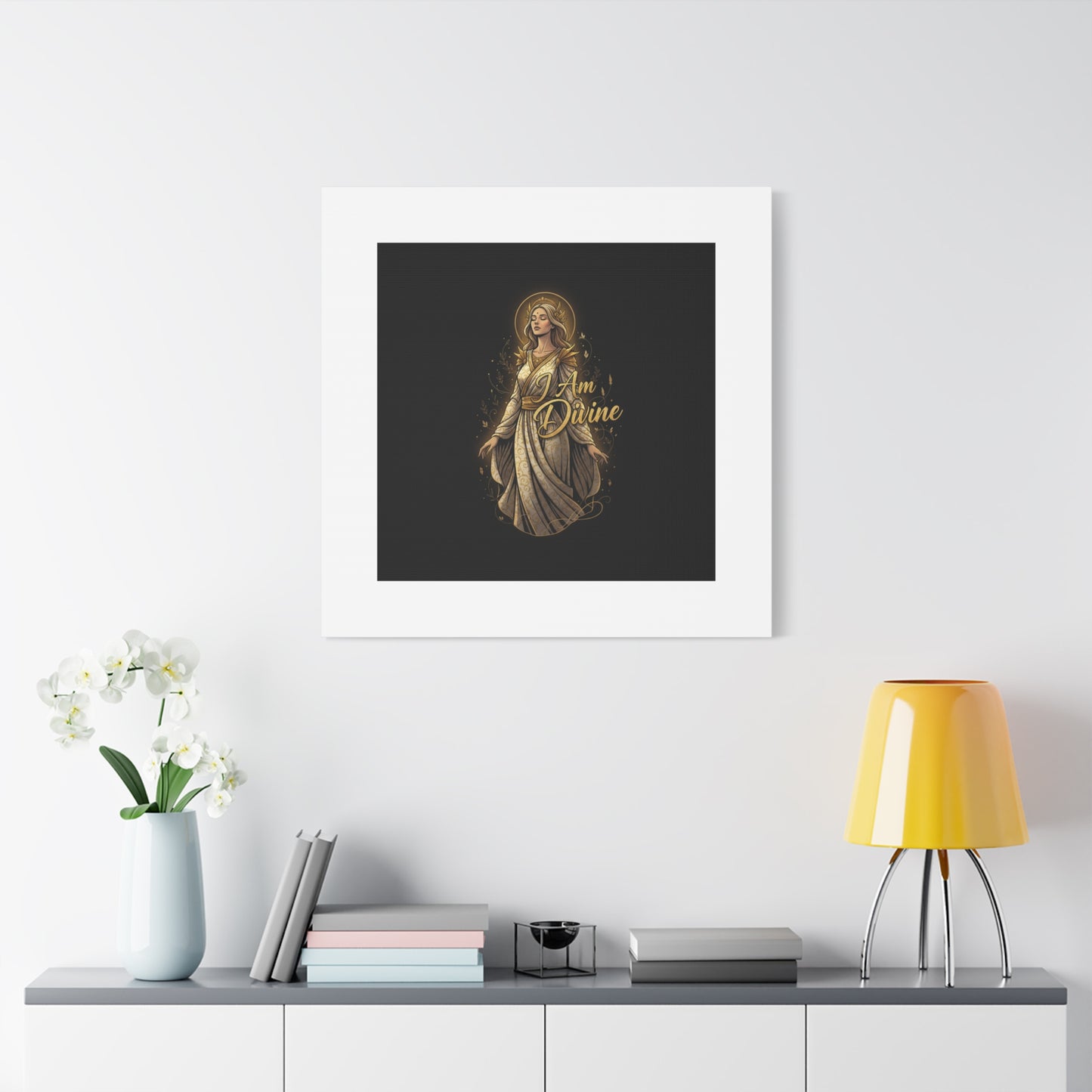 I Am Divine Canvas, Goddess Art Print | Manifest Goddess, Mythic Wall Art
