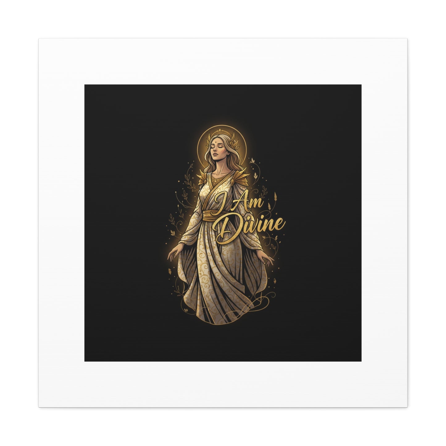 I Am Divine Canvas, Goddess Art Print | Manifest Goddess, Mythic Wall Art
