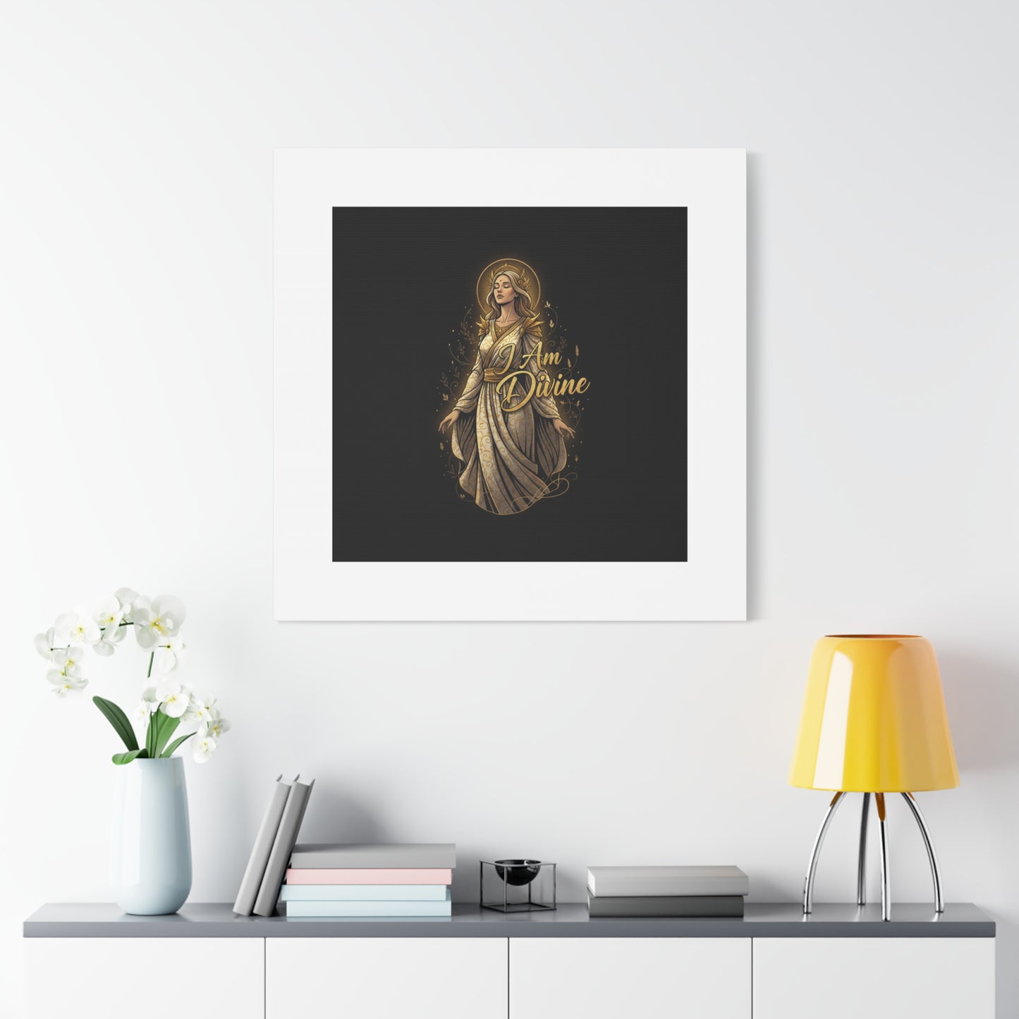 I Am Divine Canvas, Goddess Art Print | Manifest Goddess, Mythic Wall Art