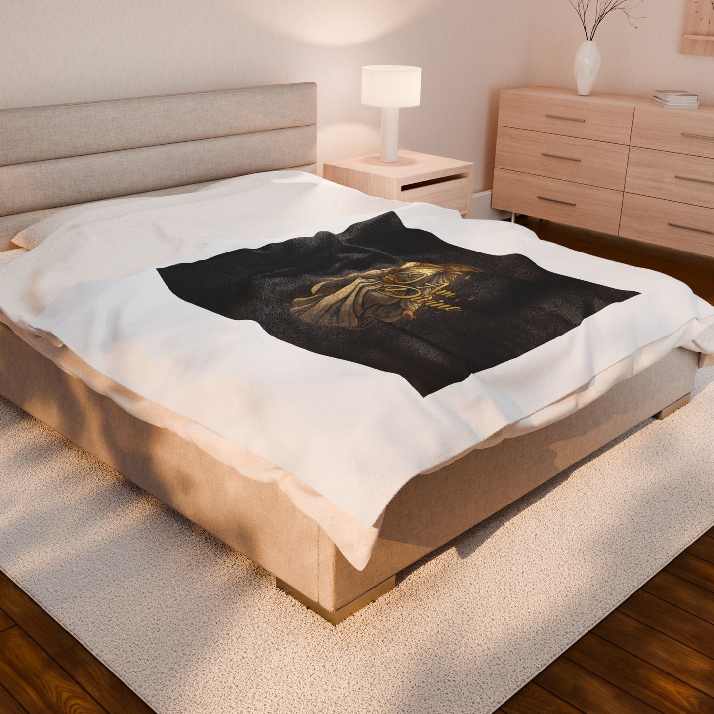 I Am Divine Velveteen Plush Blanket | Goddess Complex, Manifestation Decor