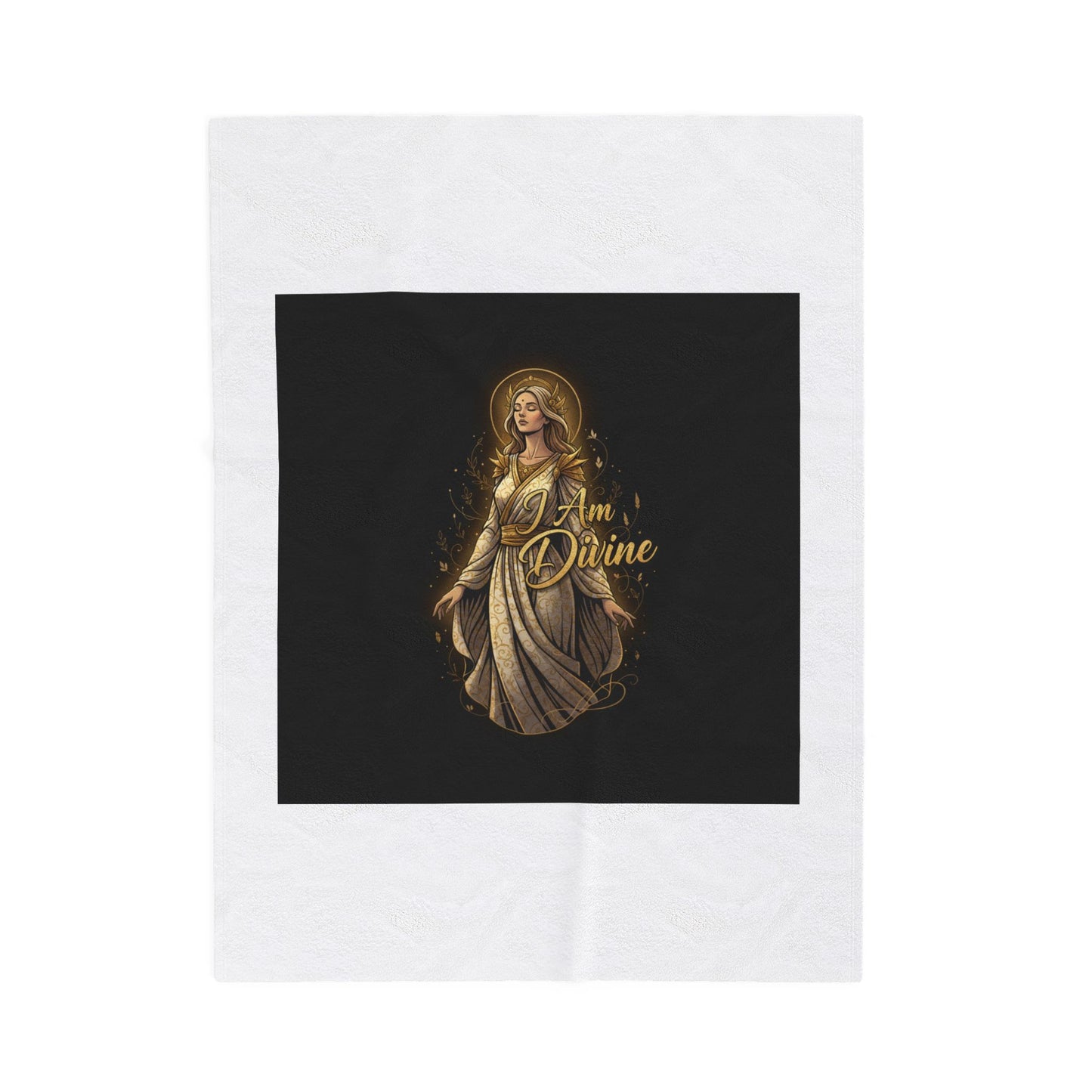 I Am Divine Velveteen Plush Blanket | Goddess Complex, Manifestation Decor
